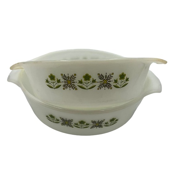 Vintage Anchor Hocking Fire King Oval "meadow green" Casserole Dishes 1980's - Picture 1 of 11